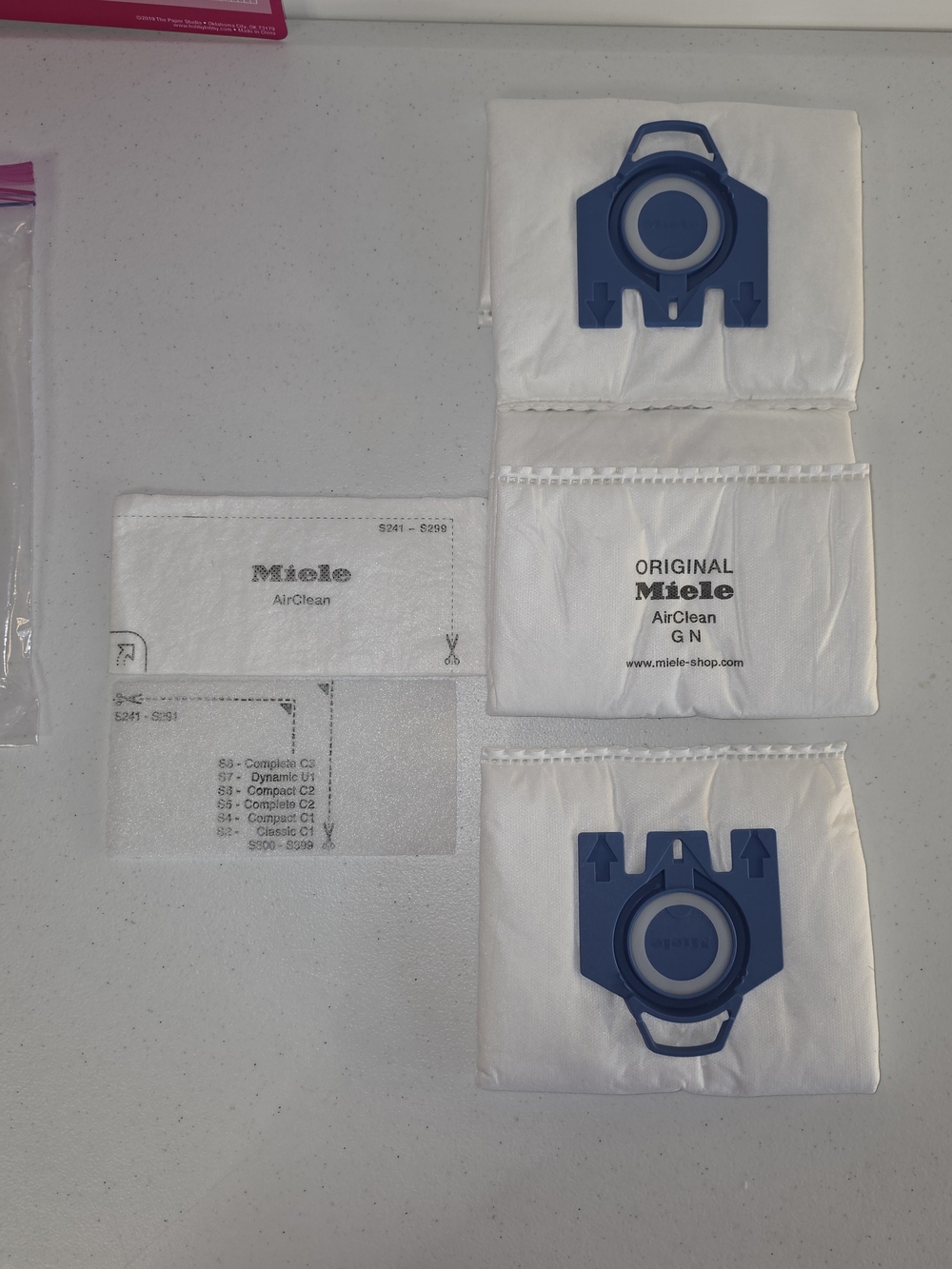 AirClean Vacuum Cleaner Dust Bags - White with Blue Collar (Set)
